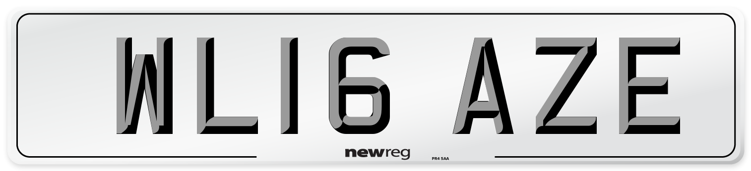 WL16 AZE Number Plate from New Reg